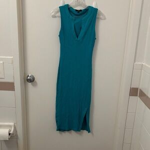 Very J Turquoise Midi Dress